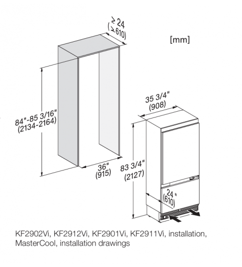 Miele 美诺 嵌入式KF 2912 Vi双门冷冻冷藏冰箱